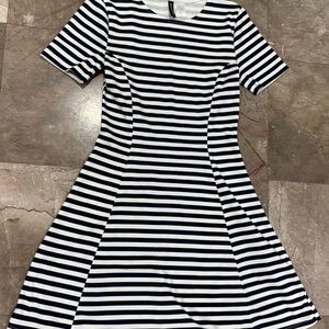 H&M Navy and White Striped Mini Dress